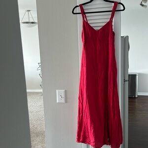 Zara Linen Red Dress